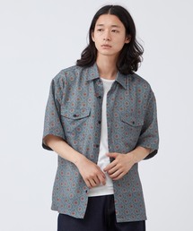 B.C STOCK（ベーセーストック）の「エスニック柄プリント メッシュ半袖シャツ（シャツ/ブラウス）」