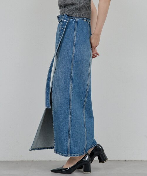 GALLARDAGALANTE（ガリャルダガランテ）の「【PEAS】スリットデニムスカート（スカート・レディース・ブルー・0/1）」の4枚目の写真