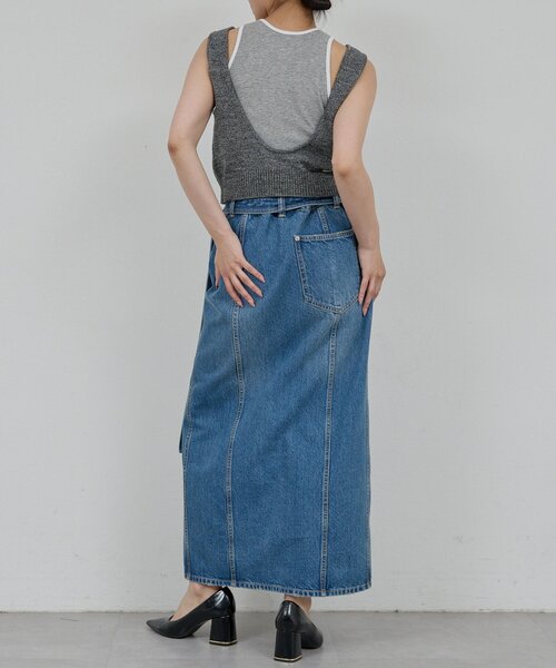 GALLARDAGALANTE（ガリャルダガランテ）の「【PEAS】スリットデニムスカート（スカート・レディース・ブルー・0/1）」の8枚目の写真