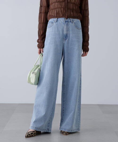 FREE'S MART（フリーズマート）の「【4サイズ展開XS-L】甘織ワイドデニムパンツ【低身長サイズ有】（デニムパンツ・レディース・ブルー・SMALL/MEDIUM/X-SMALL/LARGE）」の2枚目の写真