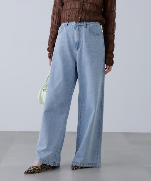 FREE'S MART（フリーズマート）の「【4サイズ展開XS-L】甘織ワイドデニムパンツ【低身長サイズ有】（デニムパンツ・レディース・ブルー・SMALL/MEDIUM/X-SMALL/LARGE）」の3枚目の写真