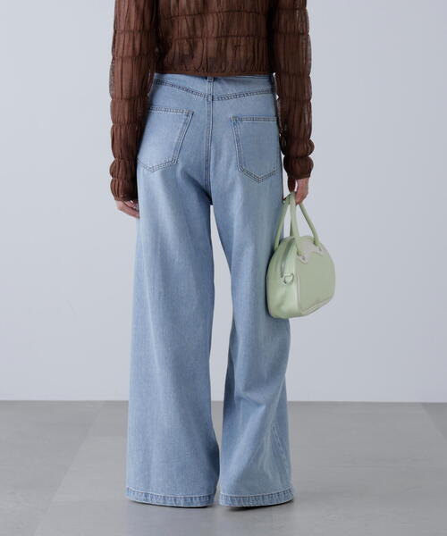 FREE'S MART（フリーズマート）の「【4サイズ展開XS-L】甘織ワイドデニムパンツ【低身長サイズ有】（デニムパンツ・レディース・ブルー・SMALL/MEDIUM/X-SMALL/LARGE）」の5枚目の写真
