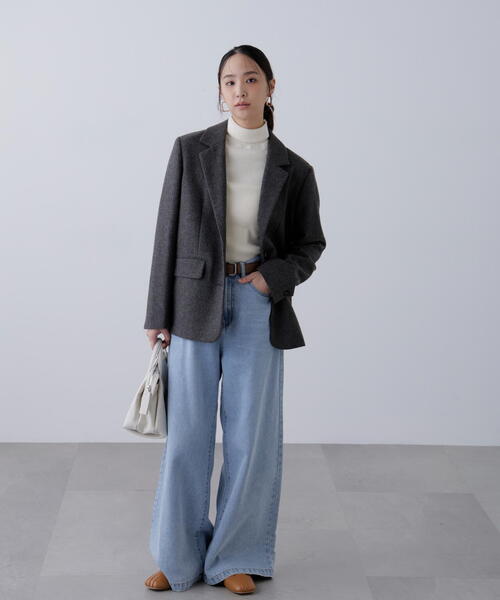 FREE'S MART（フリーズマート）の「【4サイズ展開XS-L】甘織ワイドデニムパンツ【低身長サイズ有】（デニムパンツ・レディース・ブルー・SMALL/MEDIUM/X-SMALL/LARGE）」の10枚目の写真