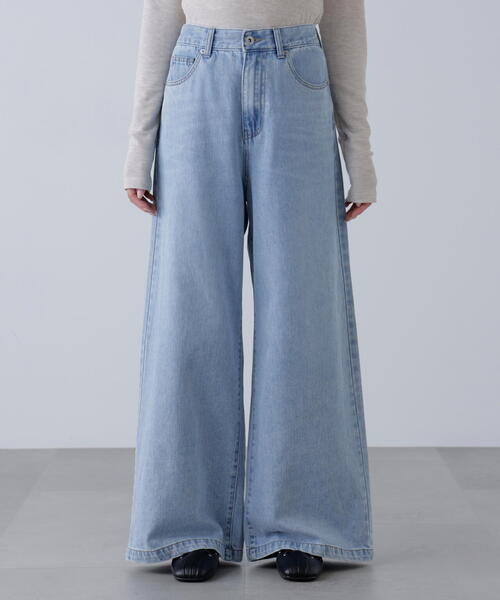 FREE'S MART（フリーズマート）の「【4サイズ展開XS-L】甘織ワイドデニムパンツ【低身長サイズ有】（デニムパンツ・レディース・ブルー・SMALL/MEDIUM/X-SMALL/LARGE）」の11枚目の写真