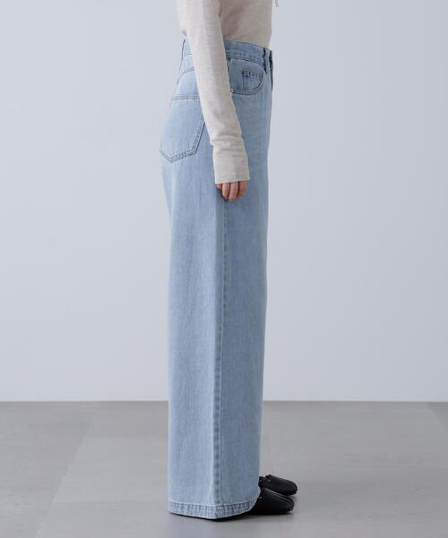 FREE'S MART（フリーズマート）の「【4サイズ展開XS-L】甘織ワイドデニムパンツ【低身長サイズ有】（デニムパンツ・レディース・ブルー・SMALL/MEDIUM/X-SMALL/LARGE）」の12枚目の写真