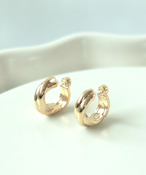トリプルラインセラミックワンタッチピアス（ピアス（両耳用