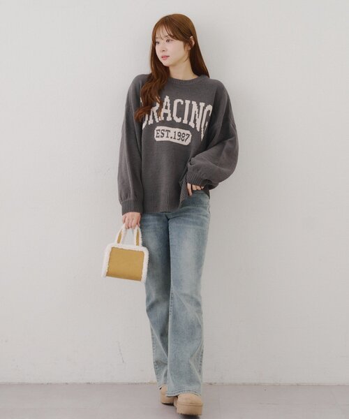 Another Branch olive des olive(アナザーブランチオリーブデオリーブ)の「マットモールロゴプルオーバー(ニット/セーター・レディース・アイボリー/ボルドー/ブルー/チャコールグレー/ライトベージュ・FREE)」の14枚目の写真