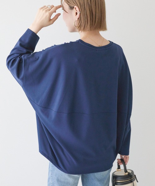 AMERICAN HOLIC(アメリカンホリック)の「コクーンポンチプルオーバー(Tシャツ/カットソー・レディース・ネイビー/ブラック/グレイッシュベージュ/オフホワイト/チャコールグレー/ダークグリーン・M/L)」の6枚目の写真