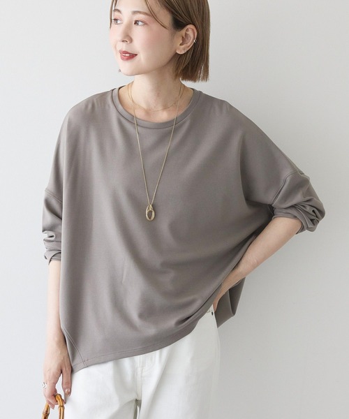 AMERICAN HOLIC(アメリカンホリック)の「コクーンポンチプルオーバー(Tシャツ/カットソー・レディース・ネイビー/ブラック/グレイッシュベージュ/オフホワイト/チャコールグレー/ダークグリーン・M/L)」の4枚目の写真