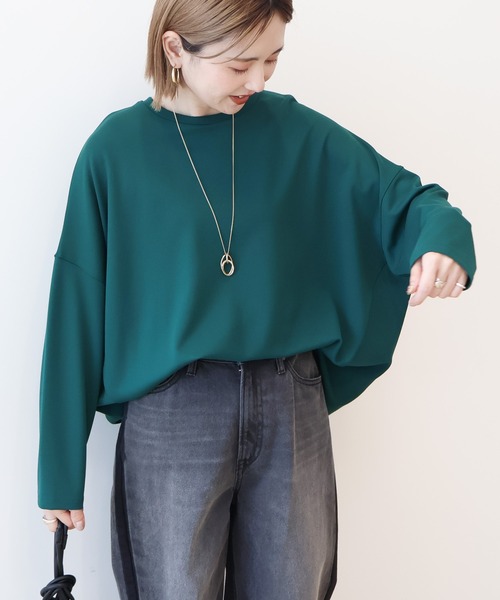AMERICAN HOLIC(アメリカンホリック)の「コクーンポンチプルオーバー(Tシャツ/カットソー・レディース・ネイビー/ブラック/グレイッシュベージュ/オフホワイト/チャコールグレー/ダークグリーン・M/L)」の5枚目の写真