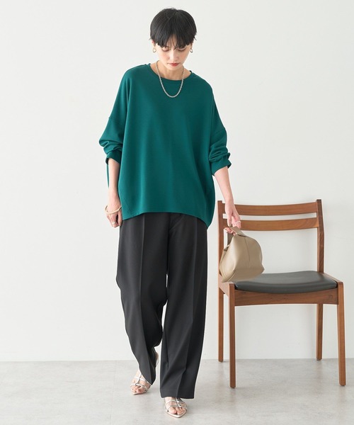 AMERICAN HOLIC(アメリカンホリック)の「コクーンポンチプルオーバー(Tシャツ/カットソー・レディース・ネイビー/ブラック/グレイッシュベージュ/オフホワイト/チャコールグレー/ダークグリーン・M/L)」の12枚目の写真