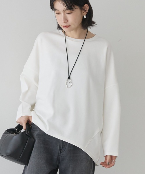 AMERICAN HOLIC(アメリカンホリック)の「コクーンポンチプルオーバー(Tシャツ/カットソー・レディース・ネイビー/ブラック/グレイッシュベージュ/オフホワイト/チャコールグレー/ダークグリーン・M/L)」の7枚目の写真