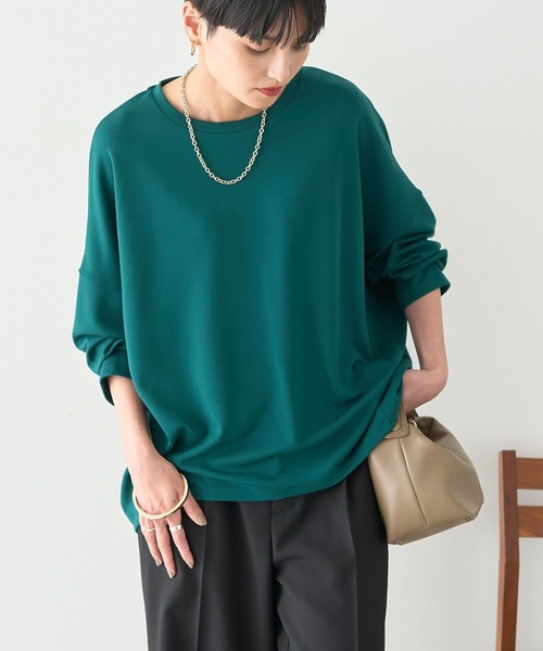 AMERICAN HOLIC(アメリカンホリック)の「コクーンポンチプルオーバー(Tシャツ/カットソー・レディース・ネイビー/ブラック/グレイッシュベージュ/オフホワイト/チャコールグレー/ダークグリーン・M/L)」の8枚目の写真