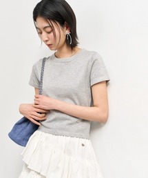 【GENERAL IDEA】Pintuck Square Neck Half Knit ティーシャツ GENERAL IDEA/ジェネラルアイディア pintuck crew neck half