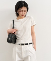 【GENERAL IDEA】Pintuck Square Neck Half Knit ティーシャツ GENERAL IDEA] MAN ロゴ刺繍入りスタンダードニットプルオーバー