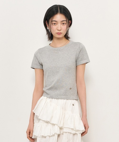 GENERAL IDEA（ジェネラルアイデア）の「GENERAL IDEA/ジェネラルアイディア pintuck crew neck half knit Tシャツ（Tシャツ/カットソー・レディース・グレー/ホワイト/グリーン・S/L/M）」の12枚目の写真