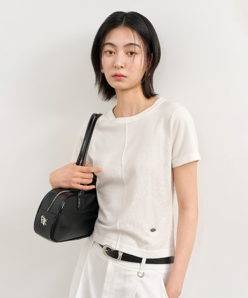 GENERAL IDEA（ジェネラルアイデア）の「GENERAL IDEA/ジェネラルアイディア pintuck crew neck half knit Tシャツ（Tシャツ/カットソー・レディース・グレー/ホワイト/グリーン・S/L/M）」の4枚目の写真