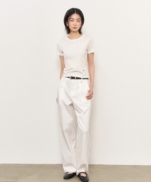 GENERAL IDEA（ジェネラルアイデア）の「GENERAL IDEA/ジェネラルアイディア pintuck crew neck half knit Tシャツ（Tシャツ/カットソー・レディース・グレー/ホワイト/グリーン・S/L/M）」の10枚目の写真