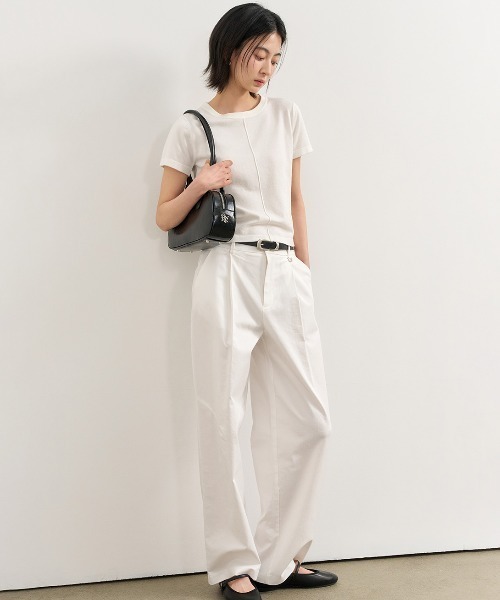 GENERAL IDEA（ジェネラルアイデア）の「GENERAL IDEA/ジェネラルアイディア pintuck crew neck half knit Tシャツ（Tシャツ/カットソー・レディース・グレー/ホワイト/グリーン・S/L/M）」の9枚目の写真