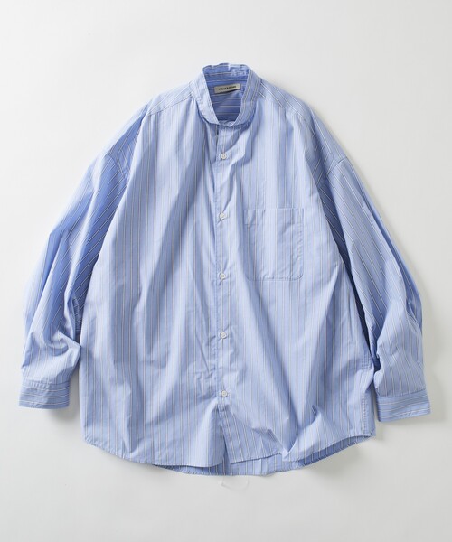 FREAK'S STORE（フリークスストア）の「限定展開 Relax Fit リラックスフィット バンドカラー シャツ（シャツ/ブラウス・メンズ・ベージュ/ブルー系その他/ホワイト/ライトグレー/ホワイト系その他/サックスブルー/ブラック/オリーブ/チャコールグレー・SMALL/MEDIUM/LARGE）」の9枚目の写真