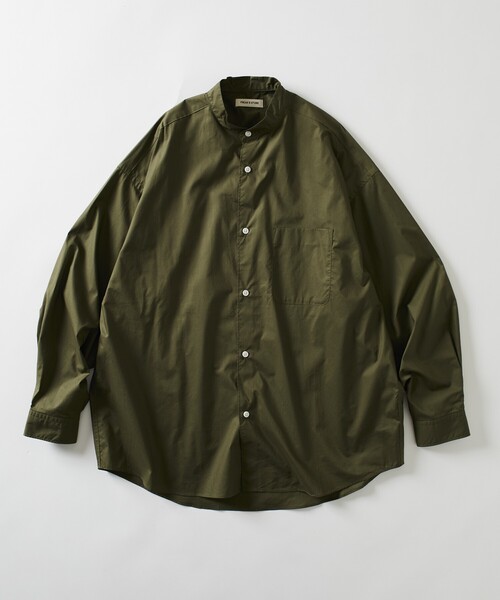 FREAK'S STORE（フリークスストア）の「限定展開 Relax Fit リラックスフィット バンドカラー シャツ（シャツ/ブラウス・メンズ・ベージュ/ブルー系その他/ホワイト/ライトグレー/ホワイト系その他/サックスブルー/ブラック/オリーブ/チャコールグレー・SMALL/MEDIUM/LARGE）」の7枚目の写真