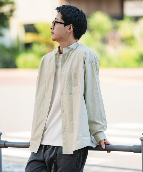 FREAK'S STORE（フリークスストア）の「限定展開 Relax Fit リラックスフィット バンドカラー シャツ（シャツ/ブラウス・メンズ・ベージュ/ブルー系その他/ホワイト/ライトグレー/ホワイト系その他/サックスブルー/ブラック/オリーブ/チャコールグレー・SMALL/MEDIUM/LARGE）」の16枚目の写真