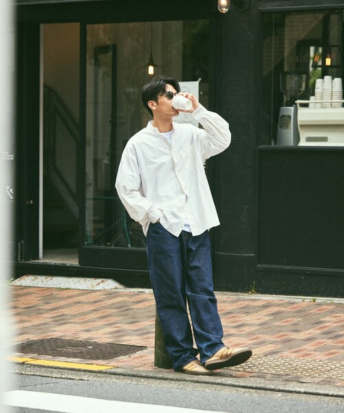 FREAK'S STORE（フリークスストア）の「限定展開 Relax Fit リラックスフィット バンドカラー シャツ（シャツ/ブラウス・メンズ・ベージュ/ブルー系その他/ホワイト/ライトグレー/ホワイト系その他/サックスブルー/ブラック/オリーブ/チャコールグレー・SMALL/MEDIUM/LARGE）」の20枚目の写真