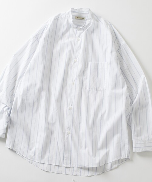 セール】限定展開 Relax Fit リラックスフィット バンドカラー シャツ