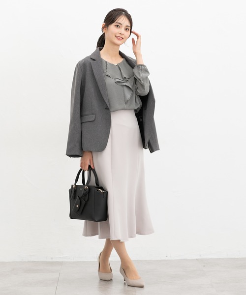 Honeys(ハニーズ)の「ラッフルフリルブラウス(シャツ/ブラウス・レディース・アイボリー/グレイッシュベージュ/ブラック系その他/グレイッシュブルー/ネイビー・S/M/3L/LL/L)」の15枚目の写真