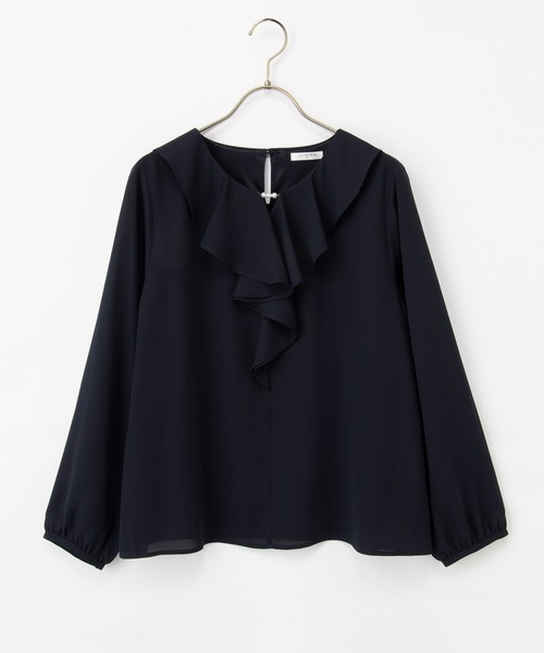 Honeys(ハニーズ)の「ラッフルフリルブラウス(シャツ/ブラウス・レディース・アイボリー/グレイッシュベージュ/ブラック系その他/グレイッシュブルー/ネイビー・S/M/3L/LL/L)」の19枚目の写真