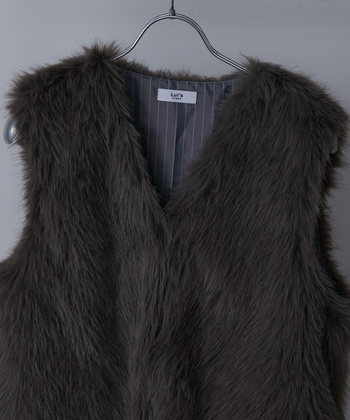 Lui's（ルイス）の「ファーベスト（その他アウター・レディース・ブラック/オフホワイト/モカ・FREE）」の11枚目の写真