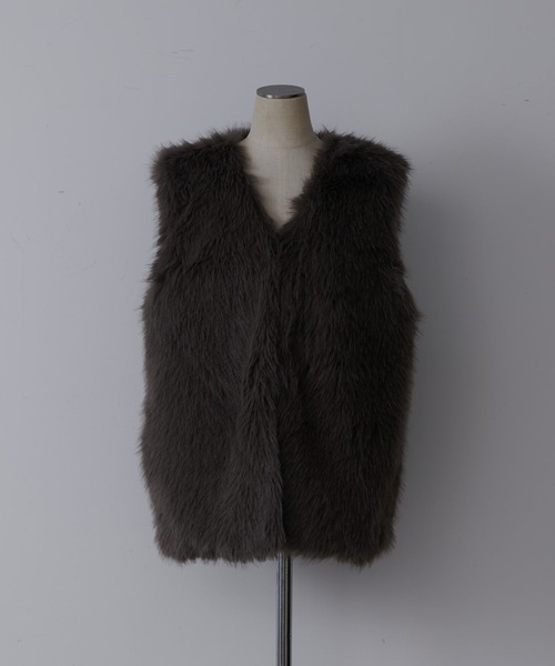 Lui's（ルイス）の「ファーベスト（その他アウター・レディース・ブラック/オフホワイト/モカ・FREE）」の12枚目の写真