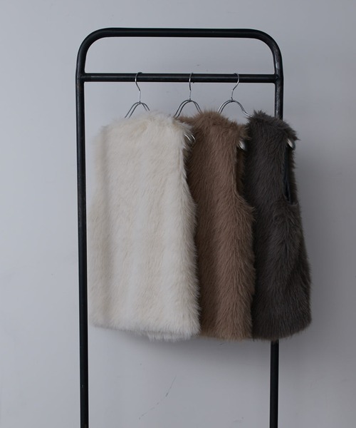 Lui's（ルイス）の「ファーベスト（その他アウター・レディース・ブラック/オフホワイト/モカ・FREE）」の16枚目の写真