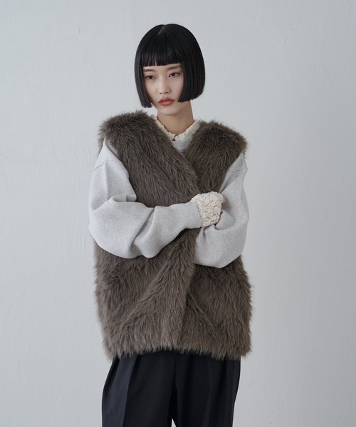 サルバム フェイクファーベスト L ファーベスト（その他アウター