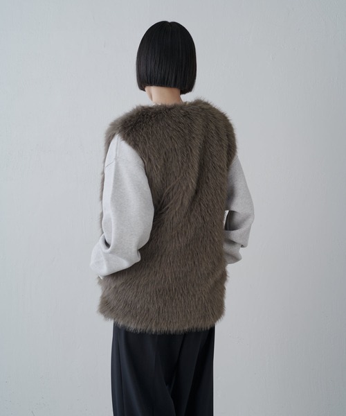 Lui's（ルイス）の「ファーベスト（その他アウター・レディース・ブラック/オフホワイト/モカ・FREE）」の6枚目の写真