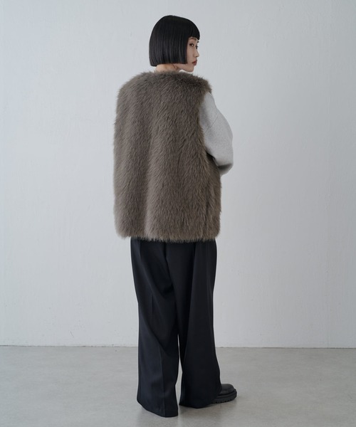 Lui's（ルイス）の「ファーベスト（その他アウター・レディース・ブラック/オフホワイト/モカ・FREE）」の8枚目の写真