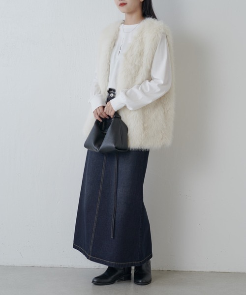 Lui's（ルイス）の「ファーベスト（その他アウター・レディース・ブラック/オフホワイト/モカ・FREE）」の22枚目の写真