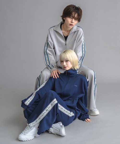17HR（セブンティーンアワーズ）の「【ユニセックス】トラックジャケット(セットアップ可)（ジャージ・レディース・ライトグレー/ネイビー・FREE）」の6枚目の写真