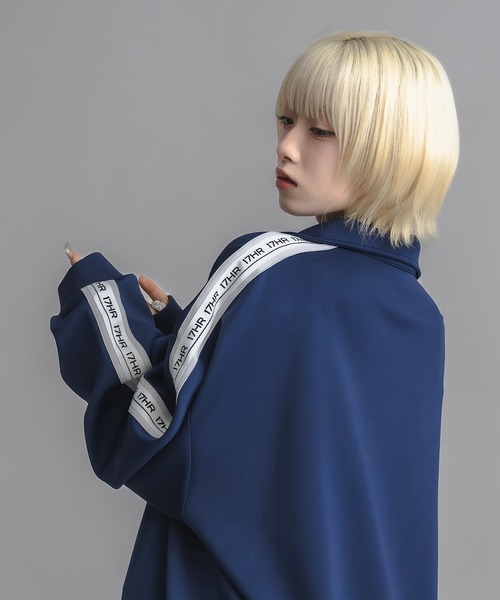 17HR（セブンティーンアワーズ）の「【ユニセックス】トラックジャケット(セットアップ可)（ジャージ・レディース・ライトグレー/ネイビー・FREE）」の16枚目の写真