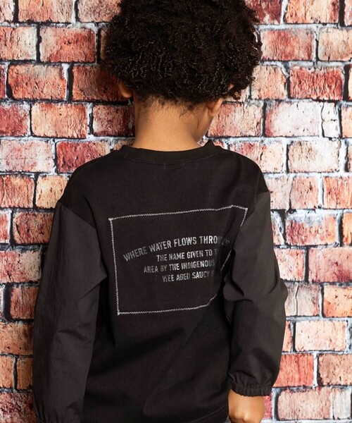 WASK（ワスク）の「ナイロン袖ビッグTシャツ(100~160cm)（Tシャツ/カットソー・キッズ・ブルー/ブラック・120cm/130cm/160cm/150cm/140cm）」の4枚目の写真