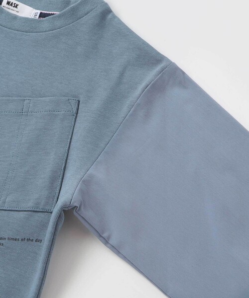 WASK（ワスク）の「ナイロン袖ビッグTシャツ(100~160cm)（Tシャツ/カットソー・キッズ・ブルー/ブラック・120cm/130cm/160cm/150cm/140cm）」の12枚目の写真