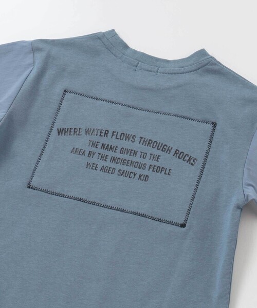 WASK（ワスク）の「ナイロン袖ビッグTシャツ(100~160cm)（Tシャツ/カットソー・キッズ・ブルー/ブラック・120cm/130cm/160cm/150cm/140cm）」の14枚目の写真