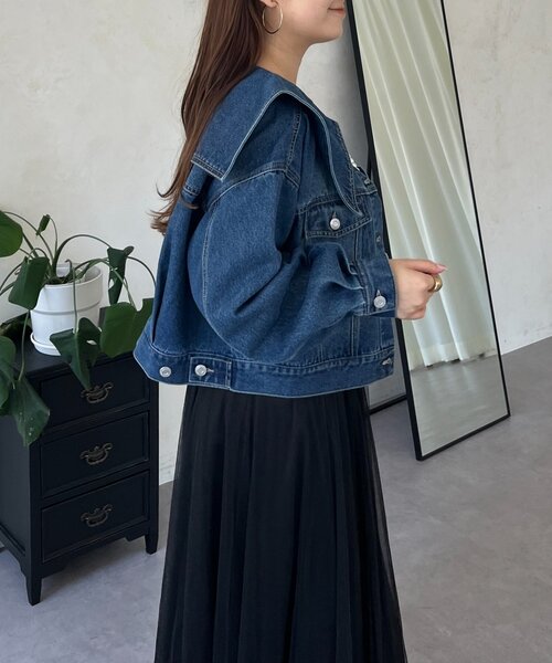 prose verse（プロズヴェール）の「ビッグ襟ショートデニムジャケット（デニムジャケット・レディース・ブルー・LARGE/MEDIUM）」の14枚目の写真