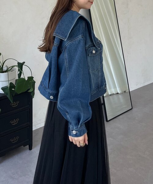 prose verse（プロズヴェール）の「ビッグ襟ショートデニムジャケット（デニムジャケット・レディース・ブルー・LARGE/MEDIUM）」の15枚目の写真