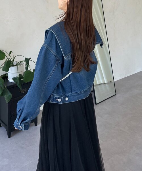 prose verse（プロズヴェール）の「ビッグ襟ショートデニムジャケット（デニムジャケット・レディース・ブルー・LARGE/MEDIUM）」の16枚目の写真