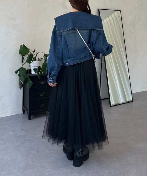 prose verse（プロズヴェール）の「ビッグ襟ショートデニムジャケット（デニムジャケット・レディース・ブルー・LARGE/MEDIUM）」の19枚目の写真