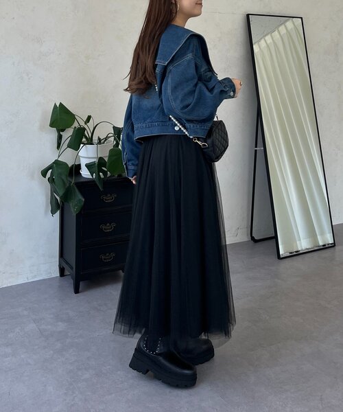 prose verse（プロズヴェール）の「ビッグ襟ショートデニムジャケット（デニムジャケット・レディース・ブルー・LARGE/MEDIUM）」の20枚目の写真