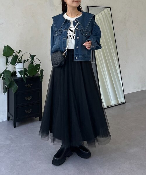 prose verse（プロズヴェール）の「ビッグ襟ショートデニムジャケット（デニムジャケット・レディース・ブルー・LARGE/MEDIUM）」の21枚目の写真