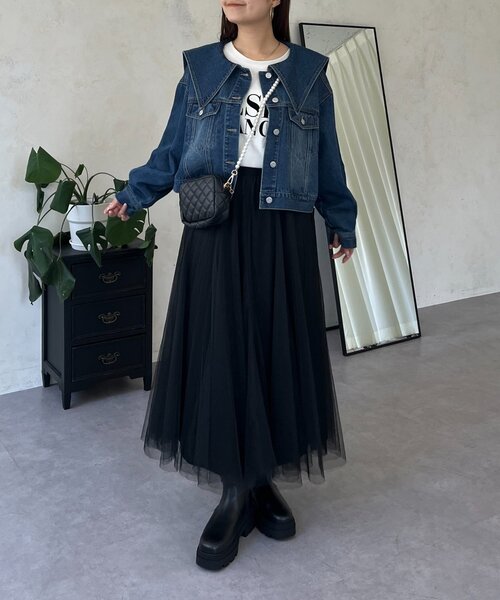 prose verse（プロズヴェール）の「ビッグ襟ショートデニムジャケット（デニムジャケット・レディース・ブルー・LARGE/MEDIUM）」の22枚目の写真