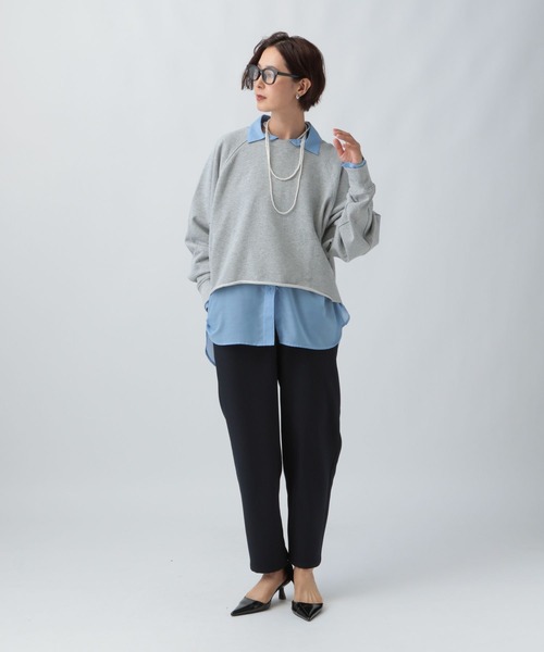 LEPSIM（レプシィム）の「ラグランショートプルオーバー　582493（Tシャツ/カットソー・レディース・グレー/ブラック/ブルーグリーン・FREE）」の14枚目の写真